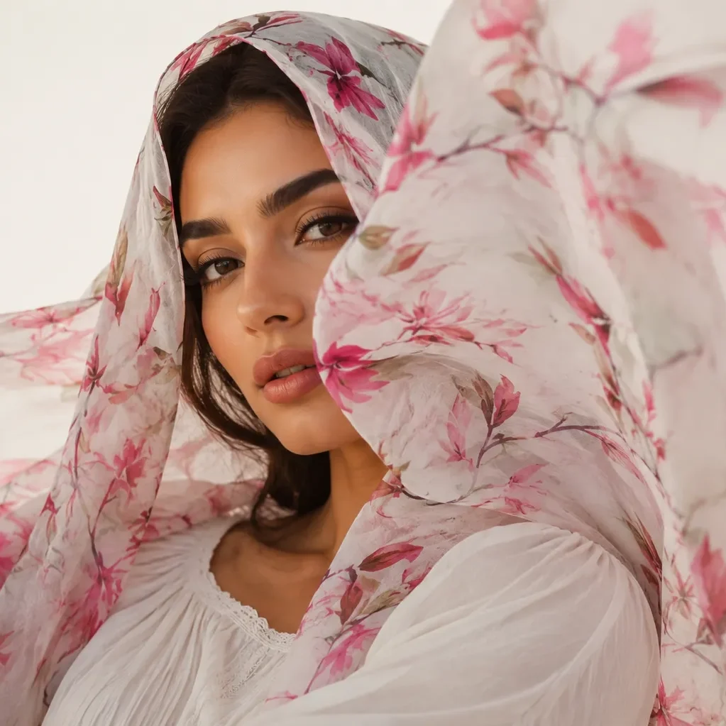 Close-up of refined Turkish fabric scarf by Scarf Fit