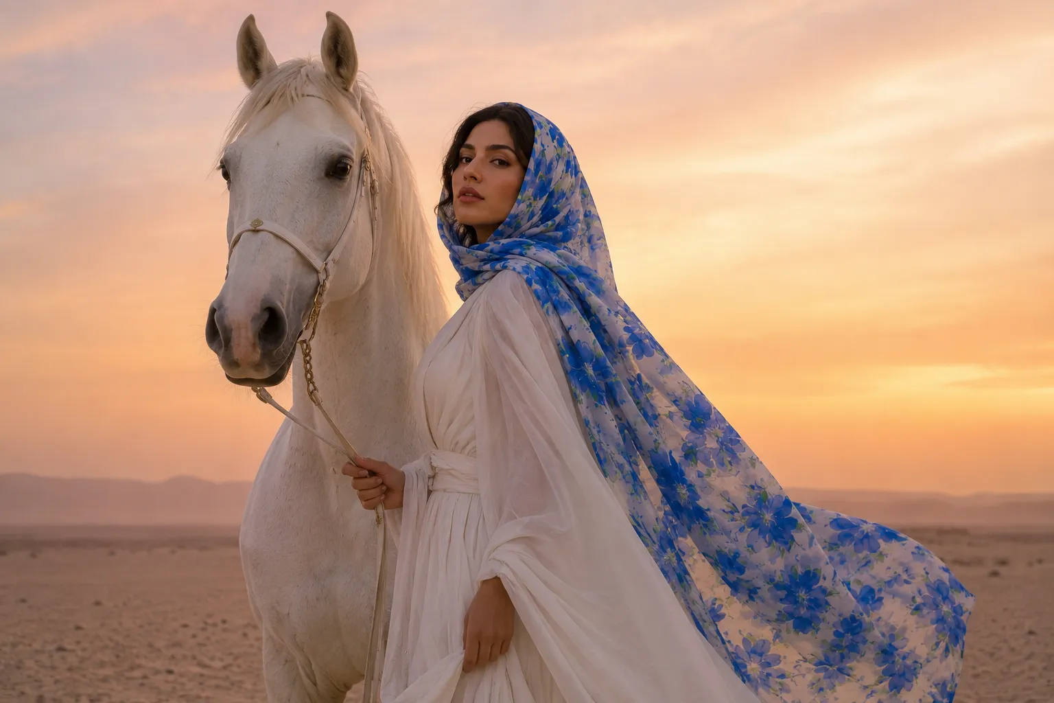 Elegant modest look styled with a Scarf Fit luxury hijab