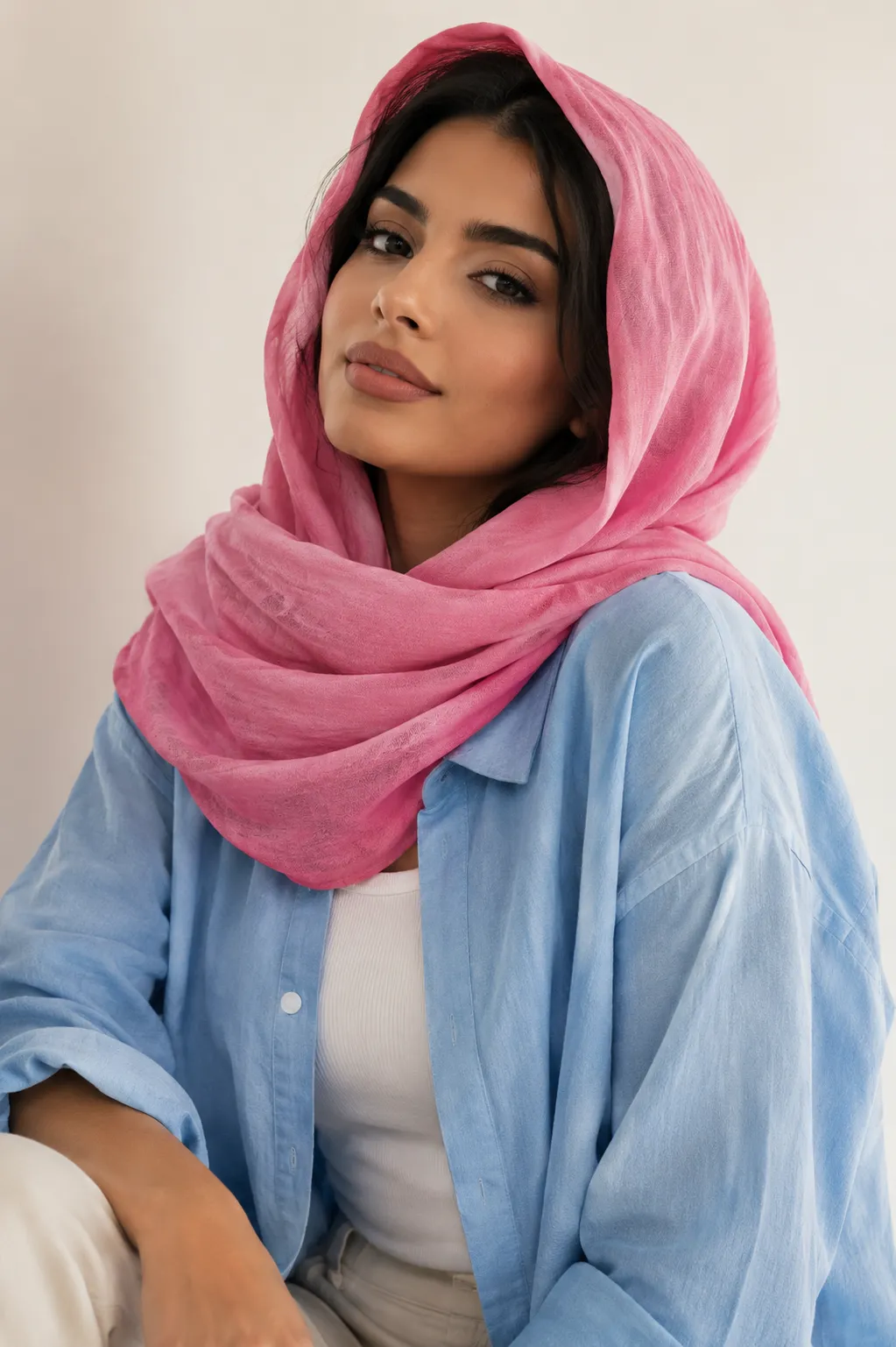 Scarf Fit solid scarf in soft pink
